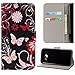 Produktbild Samsung Galaxy A3 2017 Hülle Samsung SM-A320F Tasche KingSang Leder Etui Schutzhülle im Bookstyle mit Standfunktion für Samsung Galaxy A3 (2017) Samsung SM-A320F Case Flip Cover - Schmetterling Schwarz
