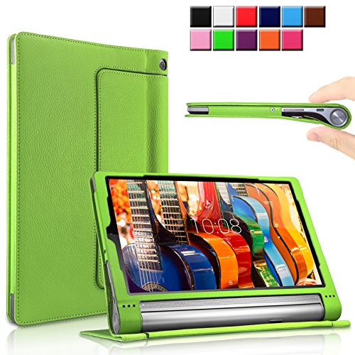 Lenovo Yoga Tab 3 Plus/ Lenovo Yoga Tablet 3 10 Pro Hülle Case, Infiland Slim Fit Folio PU-lederne dünne Kunstleder Schutzhülle Cover Tasche für Lenovo Yoga Tab 3 Plus 25,65cm (10,1 Zoll IPS) Convertible Media Tablet/Lenovo YOGA Tablet 3 10 Pro 25,6 cm (10,1 Zoll QHD IPS) Tablet (Not für Lenovo Yoga Tab 3 10) (Grün)
