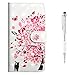Price comparison product image Grandoin iPhone XS Case,iPhone X Case, Premium PU Leather Magnetic Flip Cover with Card Slots Holders [Soft Silicone Inner] Bookstyle Wallet Case For Apple iPhone XS/X (Pink Tree)