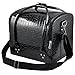 Professional Faux Leather Technician Cosmetics Case Makeup Bags, Easy Carry,Black