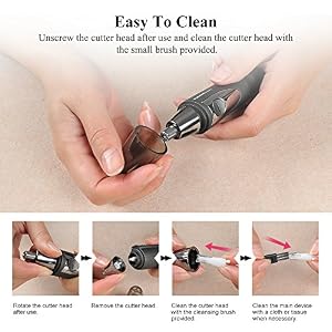TOUCHBeauty Nose Trimmer, Ear Hair Trimmer Battery Operated Stainless Steel Dual-Edge Blades Facial Hair Groomer with… - Image 7
