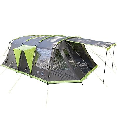 Skandika Nordland 6 Tente Familiale Tunnel-6 Personnes-580 x 440 cm-Anthracite/Vert Mixte, Anthracite/Green, Size 6