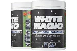 Medi-Evil Nutrition White Magic Pre-Workout Amino BCAA Powder Supplement with Caffeine - 520g - 40 Servings (Pack of 1) (Yummy Gummy Bear)