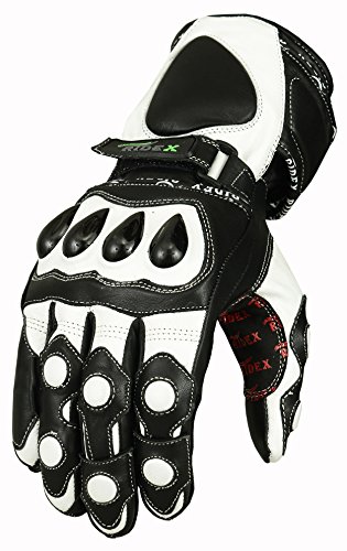 RIDEX G7W protección para los nudillos, guantes impermeables para motocicleta, color blanco y negro.