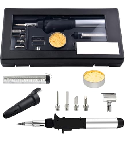 HÖGERT TECHNIK Fer à Souder De Gaz 3-en-1, 220 W, Allumage Piézo, Fer à