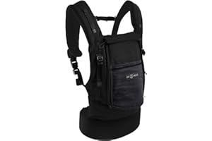 LOVE RADIUS PhysioCarrier 4m+ - Porte bébé Physiologique et Ergonomique 3 positions jusqu'à 20kg - Poche respirante – Bretelles confort portage longue durée - Miroir d'observation - Noir poche Anthracite