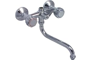 CILVANI GRUPPO LAVELLO A MURO attacco lavatrice RUBINETTO maniglia astro PARETE CROMATO