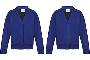 Ace Online Pack Of 2 Girls School Fleece Cardigan Uniform Sweatshirt Uniform Smart School wear Age 2-3 to 13-14