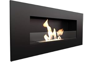 kratki “DELTA2” – Biocamino ideale per soggiorno o camera da letto, modello DELTA2/ certificazione TUV, colore nero con vetro