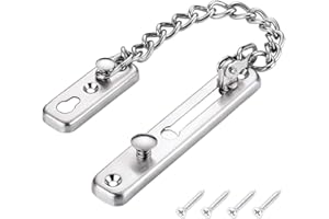 Ceqiny Edelstahl Türkette mit 4 Schrauben Sicherheit Skette Türbegrenzer Sicherheit Skette Türschloss Sichere und Zuverlässige Schloss für Hotel Familie Innentüren Wohnungstür Fenster, Silber