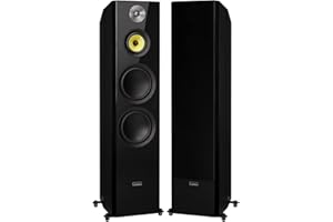 Fluance Signature HiFi 3-Way Floorstanding Tower Speakers with Dual 8" Woofers for 2-Channel Stereo Listening or Home Theater System - Black Ash/Pair (HFF)