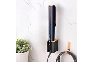 GENCAM Wall Mount for Dyson Airstrait Straighteners, Metal Organizer Storage Rack, Suitable for Dyson Airstrait Straighteners, Wall Mount Rack for Dyson Airwrap/Corrale Hair Straightener