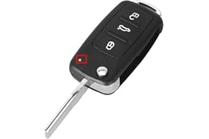 PHONILLICO Carcasa Llave para VW Polo 5 Golf 5 Passat Jetta Beetle Scirocco EOS Touran Caddy Sharan t5 Tiguan Skoda Citigo Fabia Seat Ibiza Leon Altea | 3 Botones | Mando a Distancia