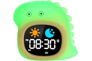 HOTUT Kids Sleep Trainer with Night Lights & Animal Night Light, Toddler Alarm Clock with Snooze & 6 Sleep Sounds