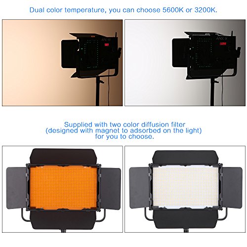 Andoer 1040pcs LED Perlas CRI 95+ 7680LM 5600K DMX512 LED Lámpara Luz de Video Estudio Fotografía Brillo Ajustable para Canon Nikon Sony Cámara Videocámara