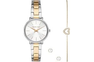 Michael Kors Pyper Reloj para Mujer, Movimiento de Cuarzo con Correa de Acero Inoxidable o Piel