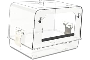 Fenteer Papageien-Badewanne, Vogelbadewanne, Nymphensittich-Käfig-Zubehör, kleine Vögel, Wellensittich, Kleiner Vogelkäfig, Papageien-Wasserduschschale, Klar