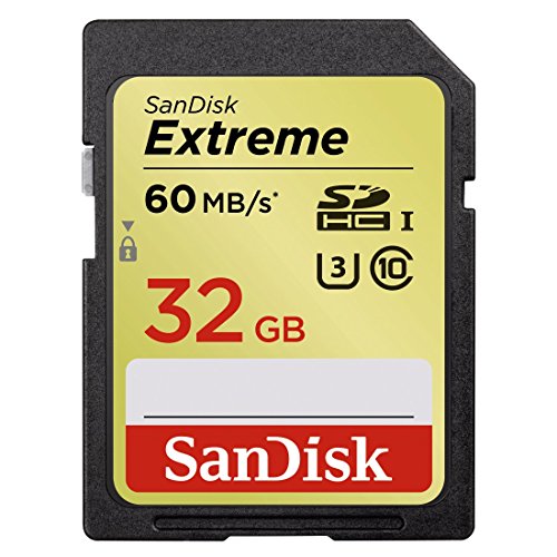SanDisk Extreme SDHC 32GB bis zu 60 MB/Sek, Class 10, U3 Speicherkarte