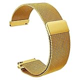AUTULET Herren Edelstahl Uhrarmband Gold 18mm