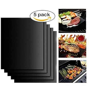 Grill Mat Non Stick Bbq Grillmatte Set Of 5 Barbecue Mat Durable In Der Lage Hohen Temperaturen Standzuhalten Wiederverwendbar Fr Holzkohlegrill Und Elektronischen Grill Etc Size 330400mm