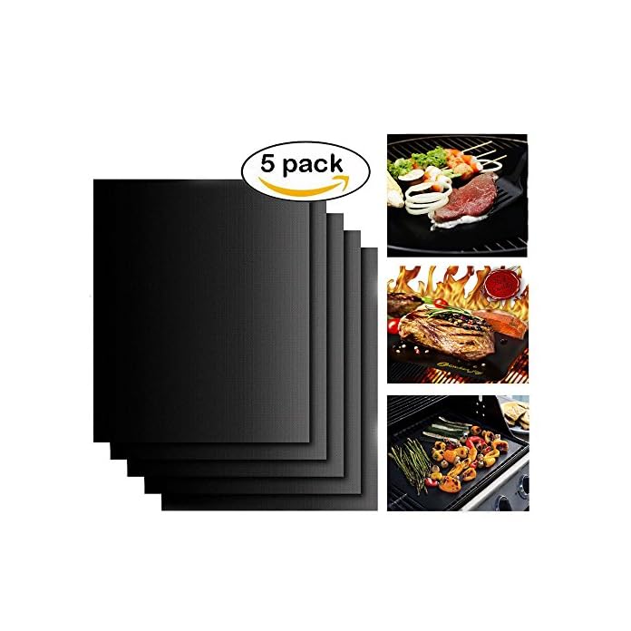 Grill Mat Non Stick Bbq Grillmatte Set Of 5 Barbecue Mat Durable In Der Lage Hohen Temperaturen Standzuhalten Wiederverwendbar Fr Holzkohlegrill Und Elektronischen Grill Etc Size 330400mm