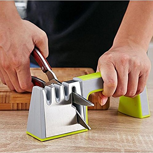 X-Jang Messerschärfer Messerschleifer Knife Sharpener steel,also sharpen Schere/ Keramikmesser — Scherenschleifer, Professionelles 4 Stufen-Schleif system - 3