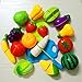 Produktbild OULII Pretend Play Cutting Fruit Toy Set Simulation Fruits Vegetables Food Toy Set Kitchen Toys Birthday Gift for for Kids, pack of 18