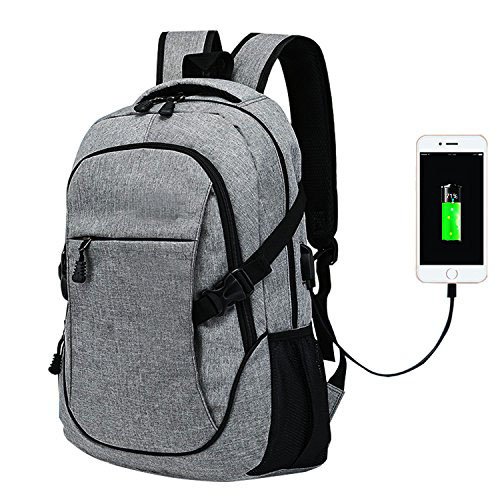 Laptop Rucksack - Computer-Rucksack Laptop-Rucksack Hochschule Rucksack mit USB-Ladeanschluss - Grau