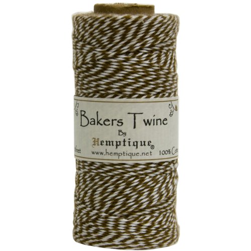 Hemptique Cotton Baker's Twine Spool 2-Ply 410'-Light Brown, Other, Multicoloured, 5.81 x 5.81 x 11.52 cm