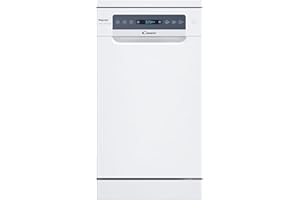 Candy Rapidò CF0C7SB0FW Lavavajillas 45 CM, 10 Servicios, Digital, Wi-Fi, 8 Programas, Tecnología Antibacterias, 47DB, Indicador Sal y Abrillantador, Cesto Superior Ajustable, Inicio Diferido, Blanco