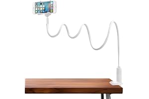 agctrler Schwanenhals Handyhalterung Bett, 138cm Flexible Lang Arm Handyhalterung Tisch, 360 Grad Drehung Handyhalter für iPhone, Samsung, 4-7 Zoll Smartphone
