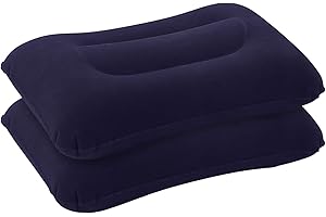 Idocolors Gonflable Oreiller de Camping Lot de 2 Flocage Oreillers Portable, Oreiller de Plage Oreiller de Voyage Coussin d'air Oreiller pour Bureau 38x25 cm