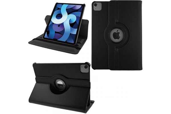 COOVY® 2.0 Etui pour Apple iPad Air 4 10.9 (Model 2020) Coque de Protection Rotation 360° Smart Housse Cover Case Stand Auto Réveil/Sommeil | Noir