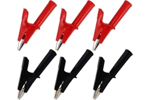 YOWFOND 6 Stück 20A Vollisolierte Krokodilklemmen mit 4mm Bananenbuchse für elektrische Prüfungen und Autobatterien