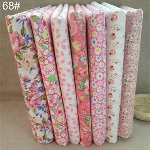 7Pcs Top Cotton Craft Fabric Bundle Squares Patchwork Sewing Scrapbooking DIY Quilting Handmade Craft (68#)
