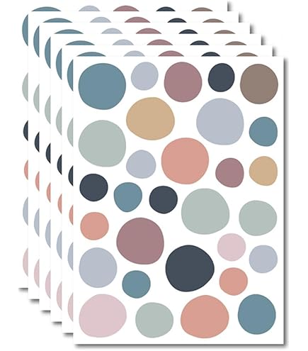 Little Deco DL983 - Adesivi Da Parete A Pois, 172 Pezzi, Autoadesivi, Per Cameretta Dei Bambini, Motivo: Cerchi Blu, Giallo, Menta