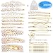Price comparison product image 25pcs Pearl Hair Clip for Women Girls (Golden), Artificial Pearl Hair Barrettes Decorative Wedding Hair Pins Hair Styling Accessories with 1 Pouch Bag by EAONE