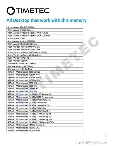 Timetec Hynix IC 32GB Kit (2x16GB) DDR4 2133MHz PC4-17000 Unbuffered Non-ECC 1.2V CL15 2Rx8 Dual Rank 288 Pin UDIMM Desktop Memory Ram Module Upgrade (32GB Kit (2x16GB))