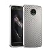 Produktbild Moto X4 Hülle,Grandcaser Aluminum Bumper + Carbon Fiber Acrylic Back Cover [2 in 1] Anti-Kratzer Stoßfest Hybride Schutzhülle für Motorola Moto X4-Silber