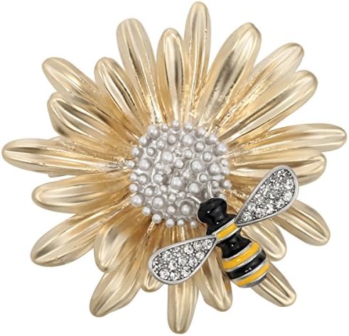 Loveangel Jewellery Enamel Daisy Bee Brooch Pin Accessories For Her Women(yellow)