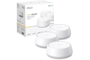 TP-Link Deco Routeur WiFi 7 Mesh BE3600 Bi-Bande, Port Ethernet 2,5G, Couverture de 490㎡, Itinérance IA Transparente, Connectez 150 appareils, Compatible Toutes Les Box Internet, Deco BE25(3-Pack)