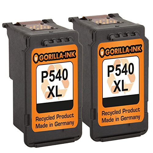 Gorilla-Ink® 2 Druckerpatronen XXL remanufactured für Canon PG-540 XL Pixma MX 435 MX 454 MX 455 MX 475 MX 515 MX 524 MX 525 MX 535 - 2