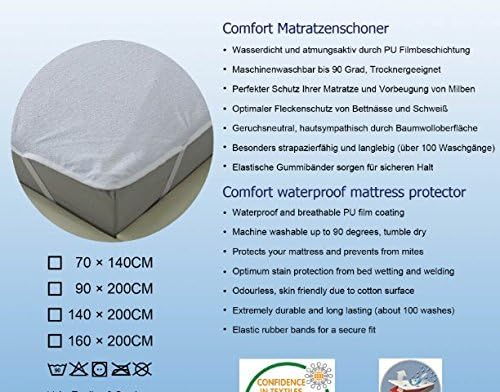 Waterproof Mattress cover 140x200cm / Anti-Mite / Anti-Bacterial / certified OEKO-TEX 100 / Mattress protection