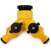 &Ccedil;ift &Ccedil;ıkışlı Vanalı Musluk Adapt&ouml;r&uuml;, 1/2 ve 3/4 Uyumlu, Sarı, DMX4279