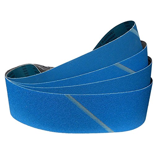 4-teiliges Premium Set Klingspor Schleifband CS411X | 150 x 1220 mm | Zirkonkorund | Je ein Band der Körnungen 40,60,80 und 120