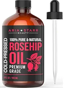 Aria Starr Beauty 4 Oz Organic Cold Pressed Rosehip Seed Oil for Face, Skin and Scars