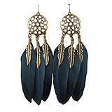 OSYARD Damen Ohrringe Ohrstecker Ohrschmuck, Böhmen Feder Lange Design Dream Catcher Ohrringe für Frauen Party Hochzeit Schmuck,Vintage Ohrschmuck Ohrstecker Charme Eardrop Hängeohrringe Earrings
