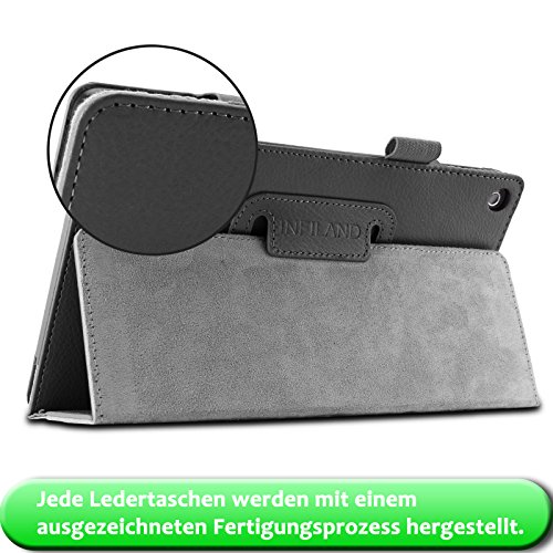 Infiland Fire HD 8 2015 Hülle Case -Slim Fit Folio PU-lederne dünne Kunstleder Schutzhülle Cover Tasche für Amazon Fire HD 8 Zoll(5. Generation – 2015 Modell)Tablet (mit Auto Schlaf / Wach Funktion)(Schwarz) - 7