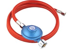 CAMPLUX ENJOY OUTDOOR LIFE CAMPLUX GE100 Gasregler 50 mbar mit 150 cm Schlauch, Druckregler für Butan- oder Propangasflaschen