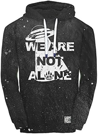 Bear Knuckle Brawlers 'We are Not Alone' Men's hoodies - Comfy casual fit jumper (Black, L)